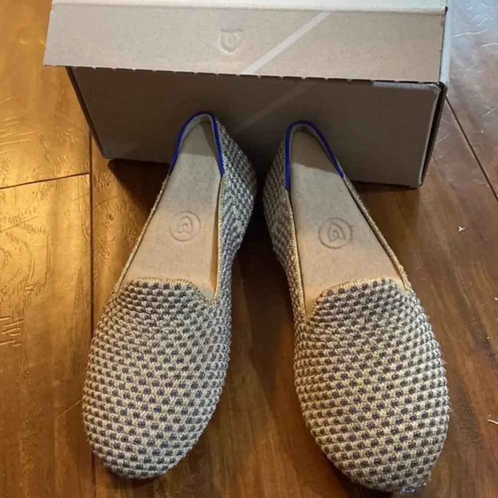 Rothy’s Kids Multi Metallic Flats Loafers Blue Halo Size 13 w/ Box